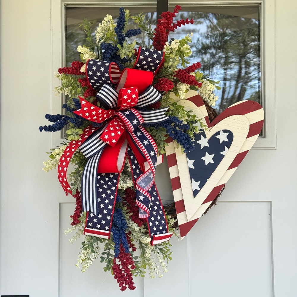 Patriotic Red White and Blue Wreath